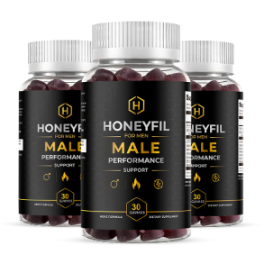 Honeyfil For Men dietary supplement bottles with botanical ingredients